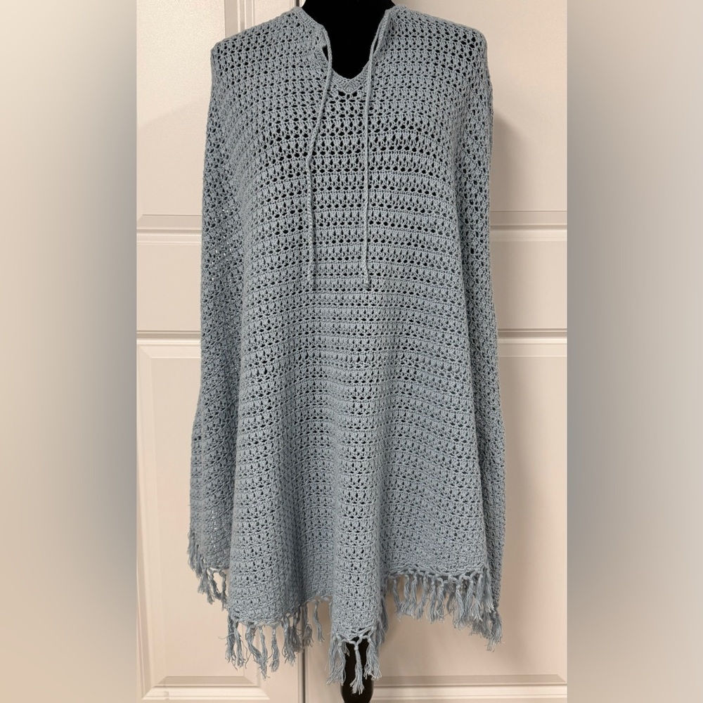 Claudia D. Open Knit Poncho Sweater